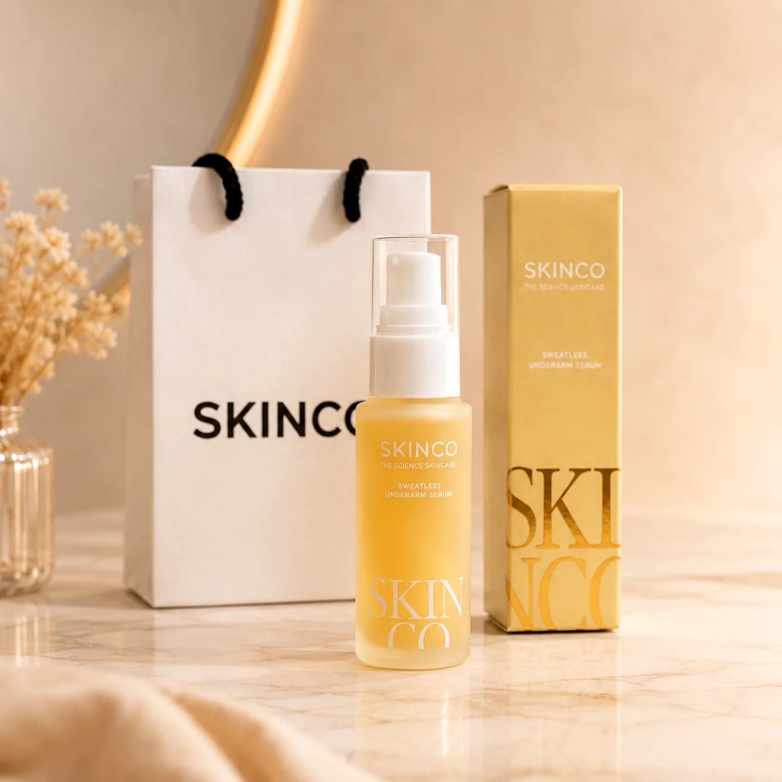 SKINCO Sweatless serum and packaging